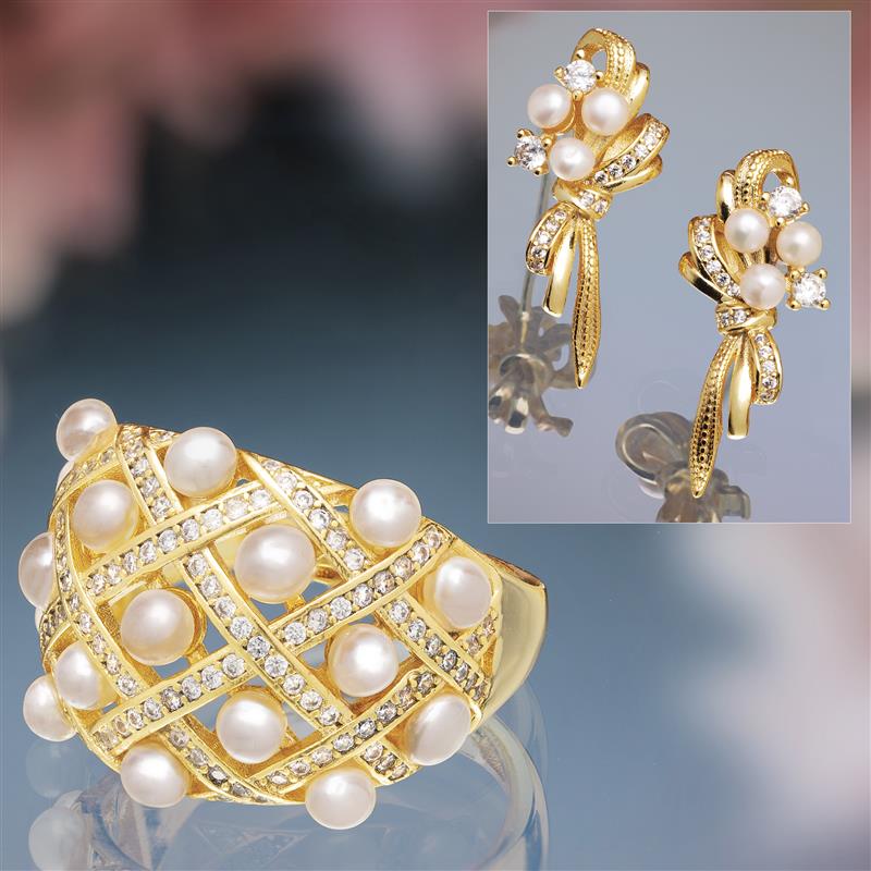 Timeless Grace Pearl Ring & Earrings
